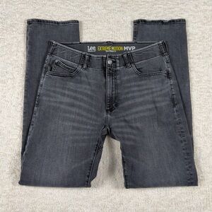 Lee Extreme Motion MVP | Mens 34x34 | Gray Stretch Slim Straight Jeans